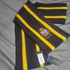 Polo Ralph Lauren Men's Crest Patch Striped Cashmere Scarf 